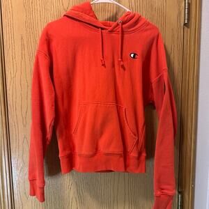 Champion Women's Vibrant Orange Hoodie Size M